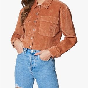 Blank NYC Suede Crop Trucker Jacket